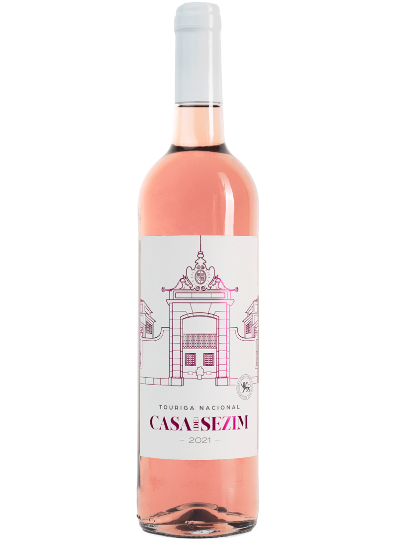 garrafa de vinho verde Casa de Sezim rosé, casta touriga nacional